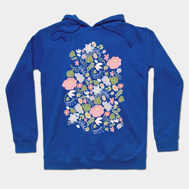 Folksy Floral single print Hoodie by LozzieElizaDesigns